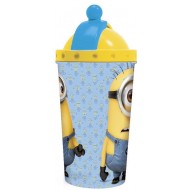 Minions Stor 3D Top Canteen Plastic Tumbler, Blue Yellow